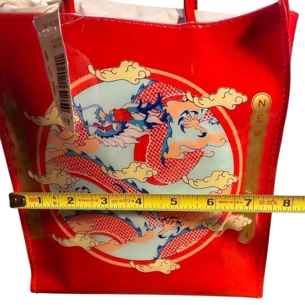Red Designer Tote Bag - Picture 5 of 9